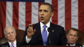 El presidente Barack Obama en su discurso sobre el Estado de la Unión que dio el año pasado el 12 de febrero.