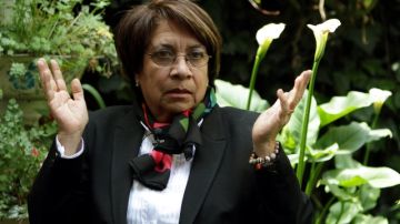 La candidata presidencial de la Unión Patriótica (UP), Aída Avella, durante una entrevista a su regreso a Colombia luego de varios años de exilio.