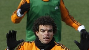 Pepe, Fábio Coentrao y CR7 (izq. a der.) entrenan en Ciudad Deportiva de Valdebebas.