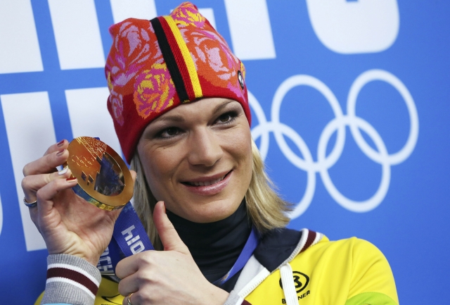 La esquiadora alemana Maria Hoefl-Riesch se llevó el oro de la prueba supercombinada alpina.