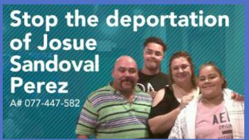 Imagen distribuida por la red nacional PICO para exigir un alto a la deportación de Josué Noé Sandoval.