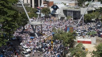 Una manifestación convocada por la oposición en la Plaza de las Mercedes, en Caracas, Venezuela.