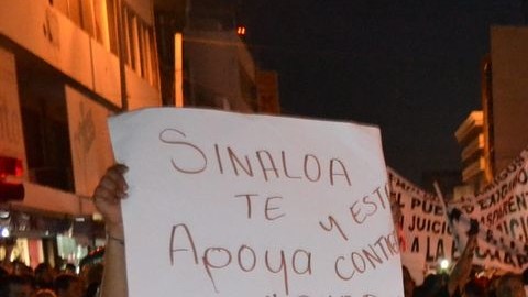 Imagen de una de las manifestaciones en Culiacán.