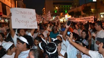 Imagen de una de las manifestaciones en Culiacán.