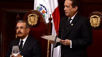 El presidente del Senado, Reinaldo Pared Pérez, durante su discurso ayer.