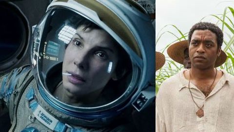 Gravity (izq.) se llevó siete premios y 12 Years a Slave sólo tres.