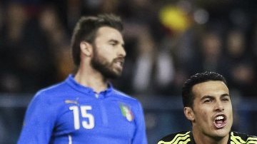 Pedro celebra su gol, con el que España derrotó 1-0 a Italia