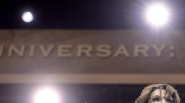 La ex gobernadora de Alaska Sarah Palin habla durante la Conferencia de Acción Política Conservadora (CPAC) en Maryland.