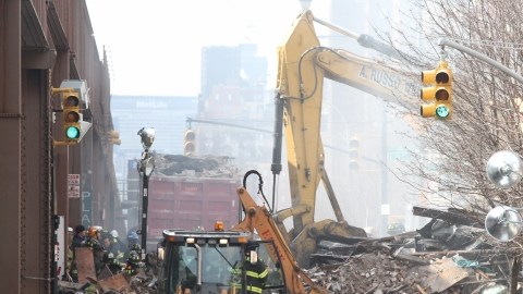 The day after the building collapsed on Park Ave and E.117th. St. in Manhattan.Photo Credit: Mariela Lombard/EDLP.