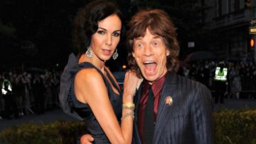 Mick Jagger en tiempos felices con L'Wren Scott.
