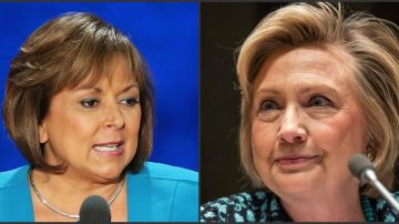 No sería imposible pensar en una pelea de mujeres para la presidencia de EEUU entre Susana Martínez (izq.) y Hillary Clinton.