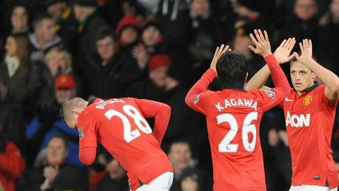 Javier "Chicharito" Hernández coniguió el cuarto gol en favor del Manchester United