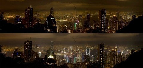 La “Hora del Planeta”, en Hong Kong, China.
