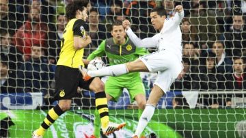 El delantero portugués del Real Madrid, Cristiano Ronaldo, convirtió el tercer tanto en el triunfo 3-0 ante el Borussia Dortmund, por la Liga de Campeones.