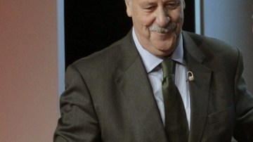 Del Bosque  y Plácido Domingo   en el homenaje al artista.