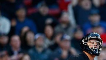 El momento del tablazo, durante el octavo inning.