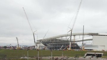 El estadio Arena Corinthians, donde se inaugurará el Mundial, aún tiene obras pendientes