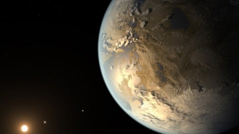 Kepler-186f, visto aquí en en una concepción artística, es el primer planeta descubierto que es semejante a la Tierra.