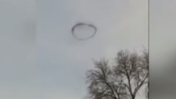El 11 de abril pasado, en Leamington Spa, Inglaterra, una muchacha grabó un aro negro en el cielo.