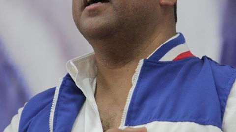 El expresidente  de El Salvador Francisco Flores en un acto público cuando era jefe de estado.