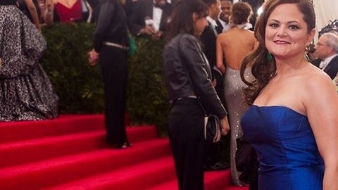 Melissa Mark-Viverito vistió un traje largo en color azul en corte de sirena, diseñado por el argentino Gustavo Cadile.
