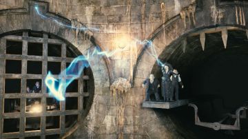 Escena de la atracción Harry Potter and the Escape from Gringotts en Universal Studios Orlando.