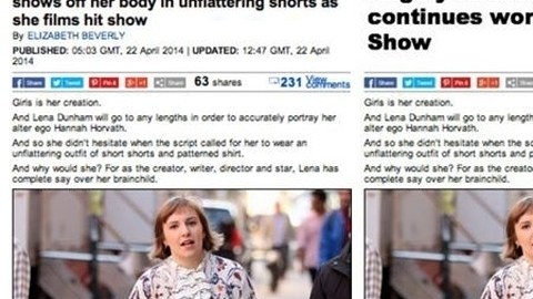 Lena Dunham no sólo está mostrando su cuerpo. La exitosa guionista y actriz hace lo que sea por su trabajo