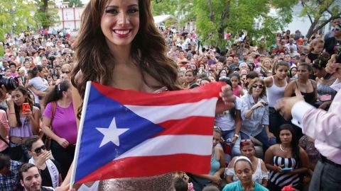 Aleyda Ortiz estaba muy contenta de poder compartir su triunfo con su isla.