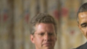 Julián Castro (der.), alcalde de San Antonio, Texas, con Barack Obama durante su nominación oficial.