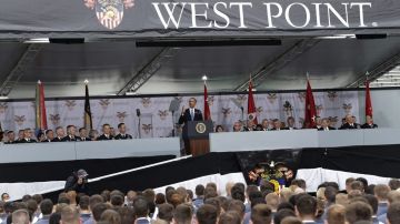 Obama cuando habló ante los cadetes en la academia militar de West Point.