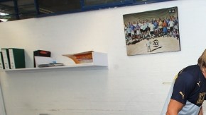 Leandro Augusto realiza ejercicios en sus exámenes en instalaciones de Ciudad Universitaria.