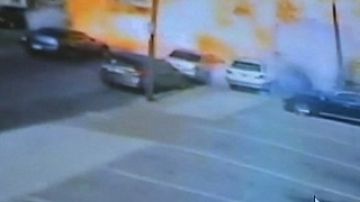 Las imágenes de la explosión fueron captadas por una cámara de vigilancia.