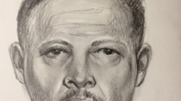 Boceto del sospechoso que fue descrito como un hombre de raza negra y de aproximadamente 40 años.