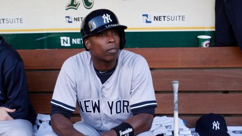 Soriano en el dugout.