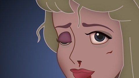 La imagen de las princesas de Disney golpeadas es parte de la campaña Happy Never After.