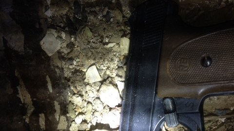 La Policía recobró el arma semiautomática calibre .25 cerca de la escena.