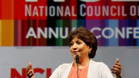 Janet Murguía, presidente del Consejo Nacional La Raza, durante su intervención en la conferencia anual.