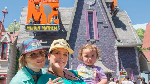 Las tres disfrutaron de la atracción de “Despicable Me Minion Mayhem”.