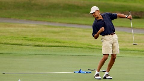 El mandatario paso cinco horas jugando golf el pasado sábado.