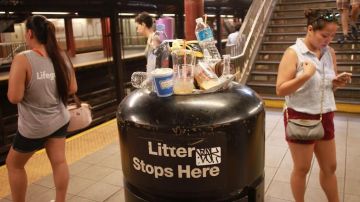 La MTA sacó los contenedores de basura de algunas estaciones como parte de un programa piloto