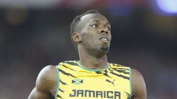 Bolt en Glasgow durante el relevo 4x100m de los 20 Juegos de la Commonwealth.