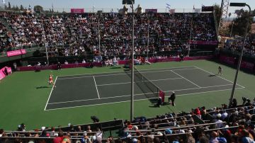 El Israel Tennis Centre Ramat HaSharon, (sede del torneo suspendido) durante un partido de Maria Sharapova contra Shahar Peer.