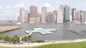 Se han propuesto cinco lugares en el río Hudson para ubicar la piscina flotante.