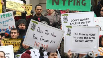 En Nueva York, numerosas manifestaciones han pedido una ley que otorgue ayuda financiera universitaria a estudiantes indocumentados.