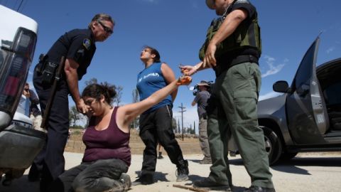Las personas detenidas ese viernes de julio enfrentan cargos de obstruir a la policía.