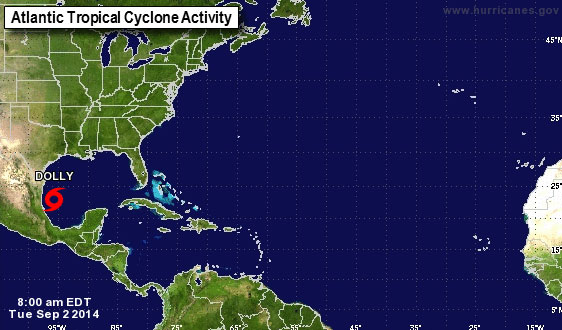 Tormenta tropical “Dolly” avanza hacia la costa este de México