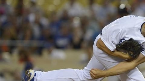 Clayton Kershaw, durante un partido de temporada regular ante los Gigantes de San Francisco.