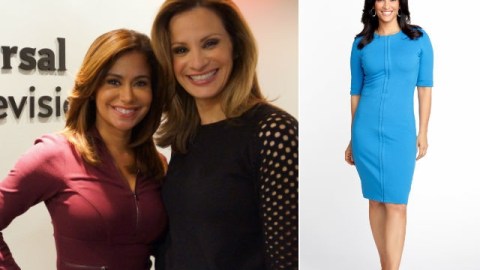 Sibila Vargas y  Odalys Molina en las oficinas de NBC. Darlene Rodríguez, de la misma cadena.