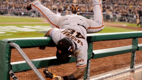 Pablo Sandoval ha realizado jugadas espectaculares con el guante durante la postemporada.