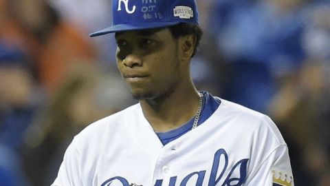 Yordano Ventura rindió un homenaje a Óscar Taveras en su gorra.